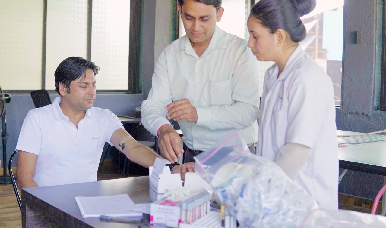 Laser Technologies employees participating in health checkup