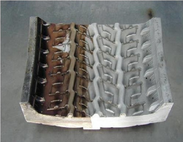 Laser cleaning machine removing rust from metal