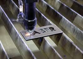 Laser cutting in action